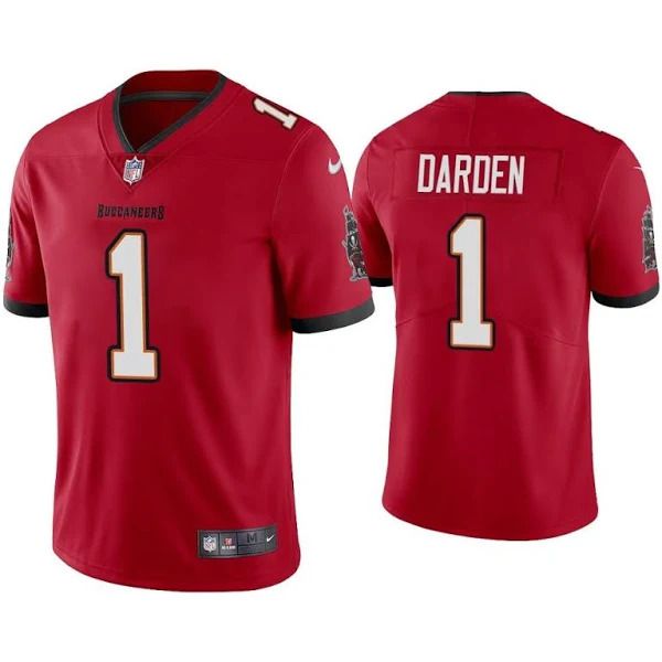 Men Tampa Bay Buccaneers #1 Jaelon Darden Nike Red Vapor Limited NFL Jersey